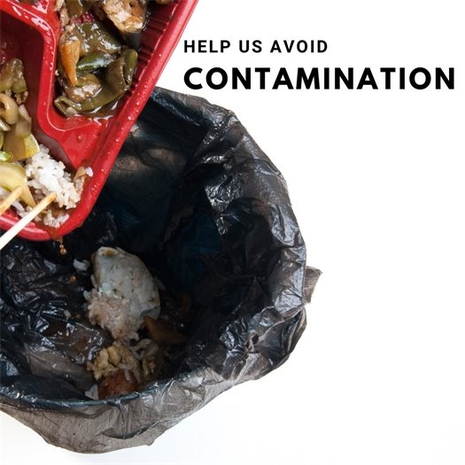 Do you have leftovers from dinner? Food does not belong in your curbside recycle bin. Try composting instead!