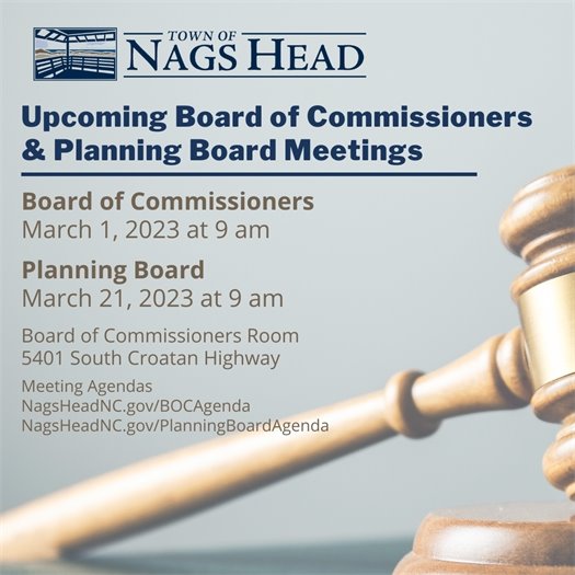 Board of Commissioners and Planning Board Meeting Dates 