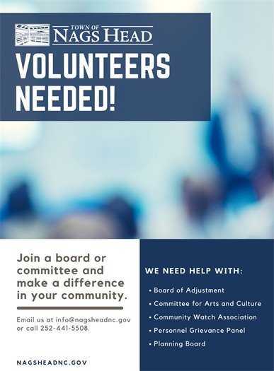 Join a Nags Head board or committee and make a difference in your community.