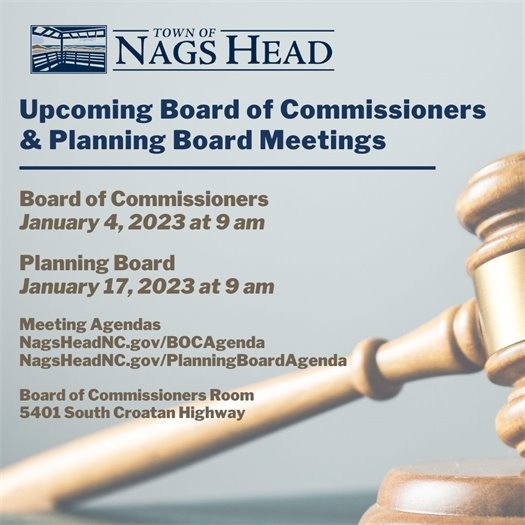 Board of Commissioners and Planning Board Meeting Dates 