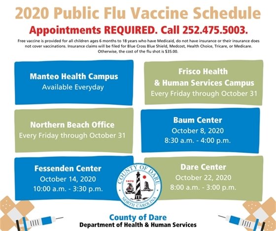2020 Public Flu Vaccine Schedule