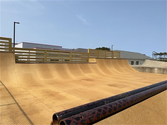 Renovated half pipe at Town of Nags Head's Skate Park at the YMCA.
