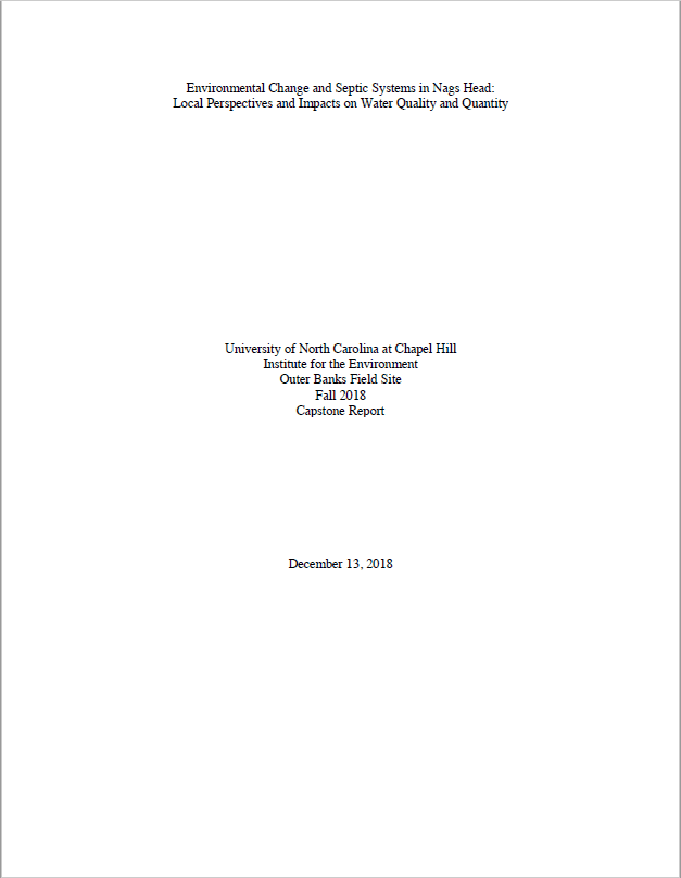 OBX Field Site Capstone Report 2018