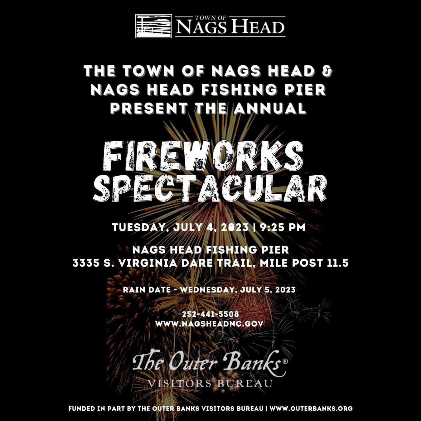 July 4 2023 Fireworks at Nags Head Fishing Pier 9:25 pm