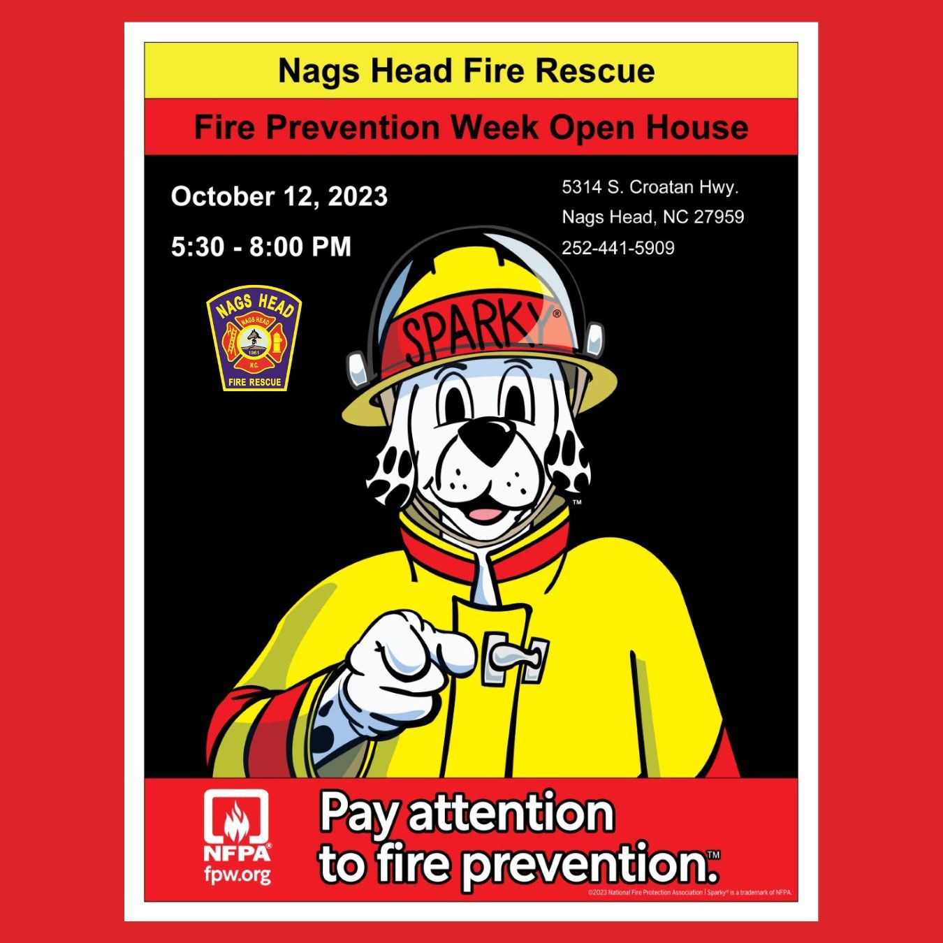 Fire Prevention Week Youth Open House October 12, 2023