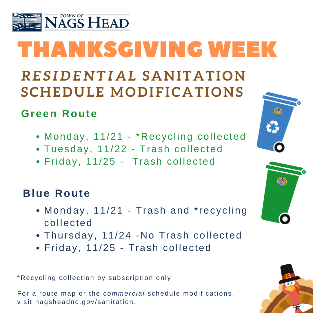 Thanksgiving 2022 Sanitation Schedule 