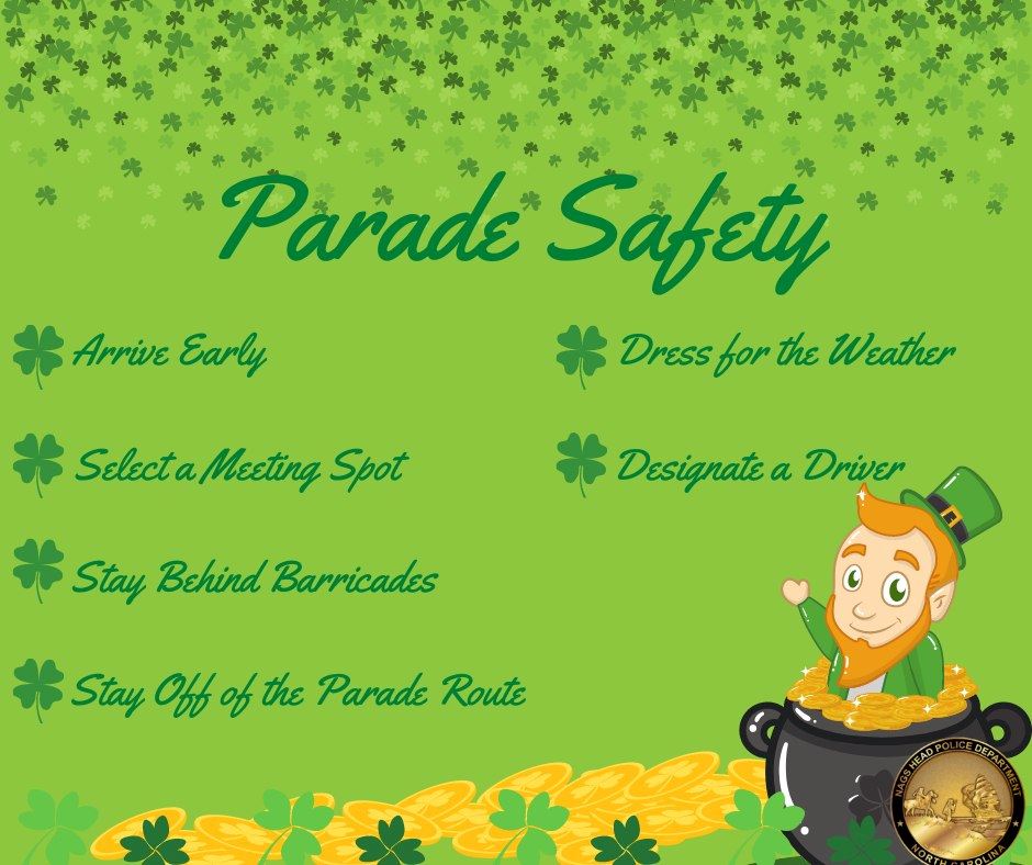 St. Patrick's Day Parade Safety Tips from Nags Head's Police Department